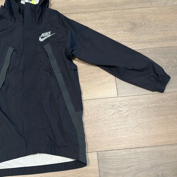 NIKE Black Gray Neon Yellow Waterproof Hooded Full Zipper Jacket‎ Size Small - Picture 4 of 14